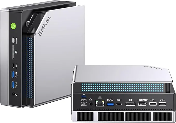 GMKtec EVO-X2 AI Mini PC AMD Ryzen AI MAX+ 395 (16N/32H, hasta 5.1 GHz), 126 Tops de Rendimiento de IA, 64 GB de RAM DDR5, SSD 1 TB M.2 PCIE 4.0 X4, Mini PC Gaming con Tarjeta Gráfica 8060S | WiFi 7