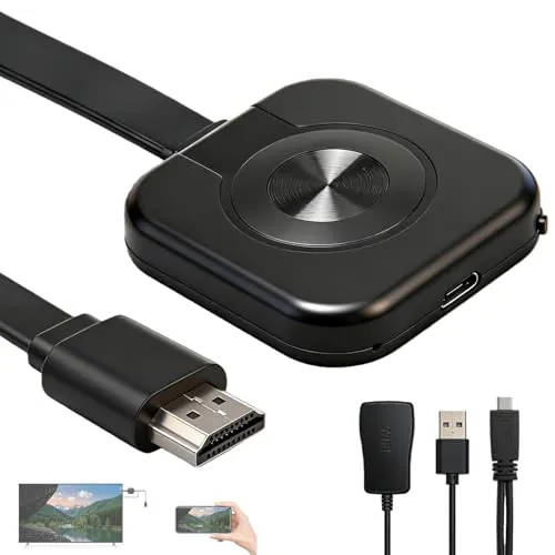 Wireless Miracast Dongle 4K 2.4G HDMI Inalámbrico 1080P Wireless WiFi Display Dongle Adaptador para TV y Proyector para Android, iOS, Windows, Mac Soporta Miracast, DLNA, Airplay