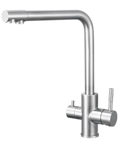 Sofetiy Grifo Osmosis 3 Vias,Grifo Osmosis con 2 Palancas | Alta Presión, Giratorio 360º, Ahorro Agua Grifos Cocina Fregadero , Con Agua Fría y Caliente y Agua Filtrada, Acero Inoxi
