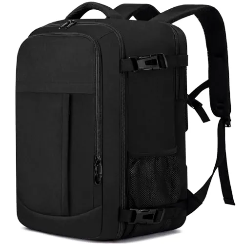 Mochila Cabina 45x36x20 para easyJet, Mochila Viaje 45x36x20cm Mochila Viaje Cabina Avion con Compartimento Impermeable 30L Equipaje de Mano Bolsa Portatil 15.6 Pulgadas para Trabajo, Viajes, Negro