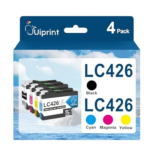 Uiprint LC426 Cartuchos de Tinta para Brother LC 426 Compatible con impresoras MFC-J4540DW, MFC-J4340DW, MFC-J4335DW, MFC-J4535DW (Paquete de 4, Negro/Cian/Magenta/Amarillo)
