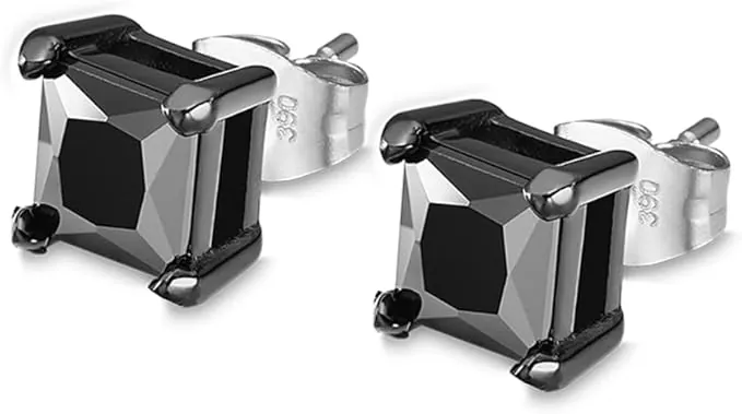 LOTUS STYLE Pendientes Hombre - Acero Inoxidable 316L - Cierre Seguro - Ligeros, Cómodos y Resistentes - Pendientes de Brillante 7.00 mm LS2166-4/2
