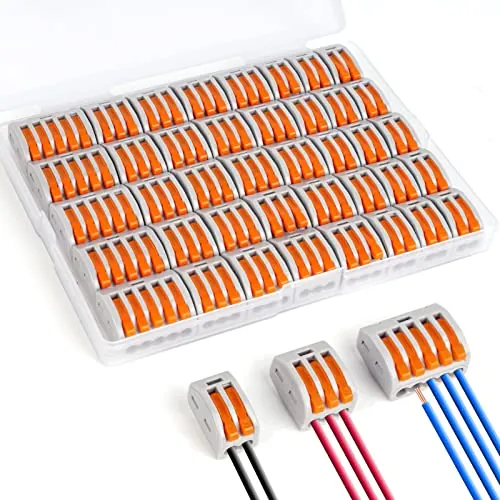 flintronic Conectores Eléctricos Rapidos 40 Piezas, Empalmes Cables Electricos, Conectores de Bloques de Terminales Ara Circuito en Línea 28-12 AWG, Retardante de Llama PA/PC