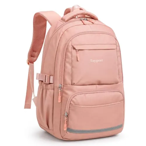 Taygeer Mochila Instituto Adolescente Mujer Ligera Impermeable, Rosa