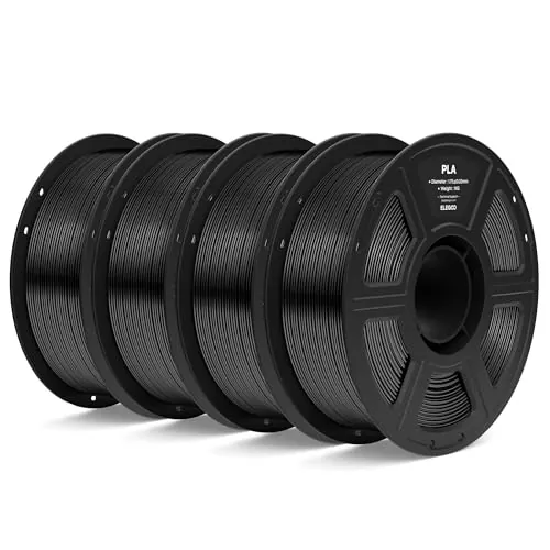 ELEGOO Filamento PLA 1.75 4KG Negro, Filamento para Impresora 3D, Precisión Dimensional +/- 0.02mm, Carrete Filamento 3D,para Mayoría Impresoras 3D