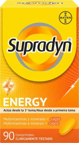 Supradyn Energy 90 Comprimidos con 13 vitaminas, 9 minerales y Coenzima Q10 | Multivitamínico con 13 vitaminas y 9 minerales; reduce el cansancio y mantiene tu energía diaria