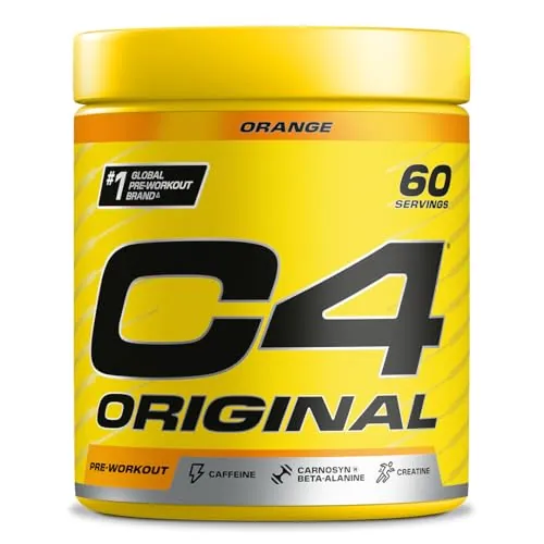 C4 Original Pre Workout Powder Orange | Preworkout Energy Drink Supplement | 150mg Caffeine + Beta Alanine + Creatine Monohydrate | 60 Servings