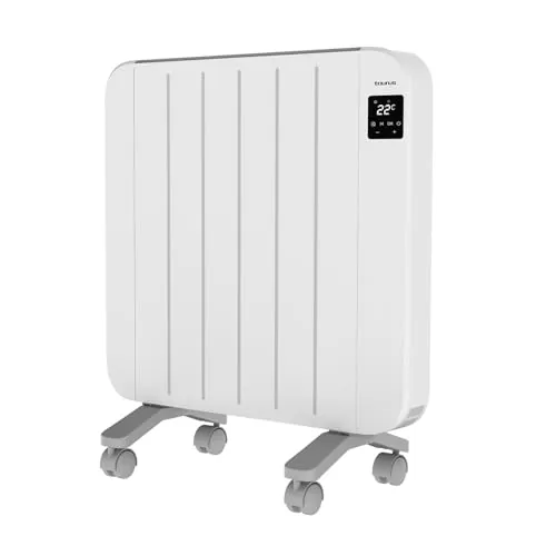 Taurus Nepal 1500 Radiador Eléctrico Bajo Consumo 1500W, Programable, Pared | Inercia en acero, 6 elementos de aluminio, LCD, ventana abierta, hasta 16 m²