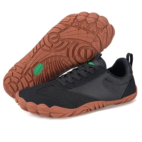SAGUARO Zapatillas Barefoot Mujer Ligera Zapatos Minimalistas Hombre Transpirable Sneakers Barefoot Antideslizante Calzado Descalzos Interior Exterior, Negro, 48