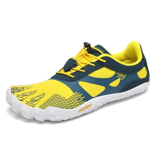 SAGUARO Barefoot Hombre Mujer Zapatillas de Trail Running Ligeras Cómodas Minimalistas Zapatos Descalzos, Amarillo Brillante 38