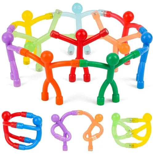 AUAUY 10Pzs Construcciones Magneticas, Juguete Educativo, Colores Brillante