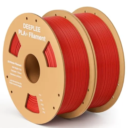 DEEPLEE Filamento PLA+ 1.75 mm, Pack 2 x 1 kg, Rojo