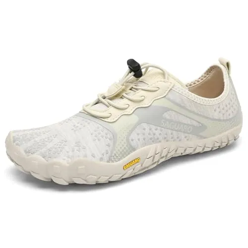SAGUARO Hombre Barefoot Zapatillas Minimalistas Mujer Antideslizante Zapatos Barefoot para Zero Drop Soles Beige,Gr.48