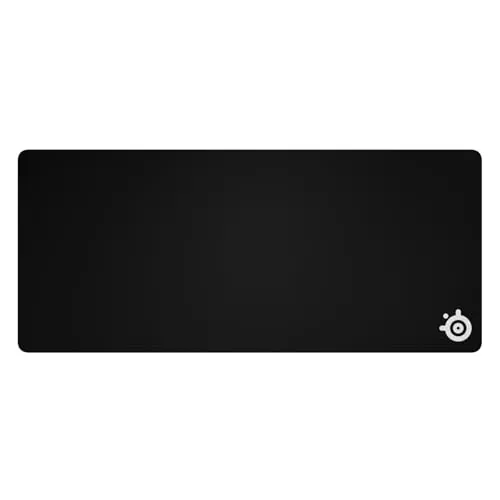 SteelSeries QcK XXL - Alfombrilla de ratón para juegos - Base de goma antideslizante extragruesa (6mm) - Optimizada para sensores de juegos - Tamaño XXL - Negro