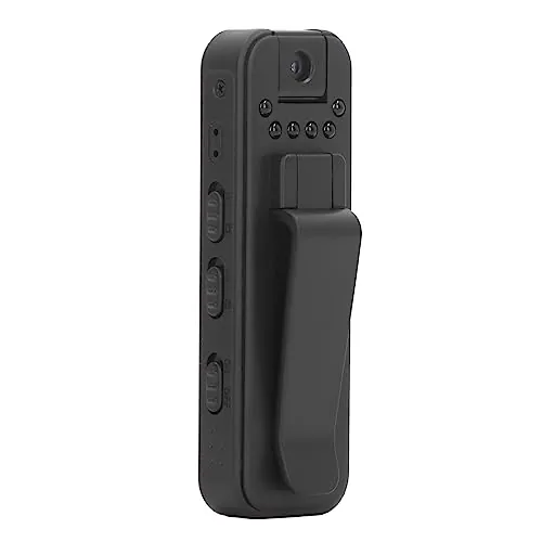 Mini Cámara de Video Corporal, Cámara Corporal de Policía 1080P, Grabadora de Video Portátil Portátil Cámara de Seguridad con Visión Nocturna, Teléfono Inteligente de Conexión