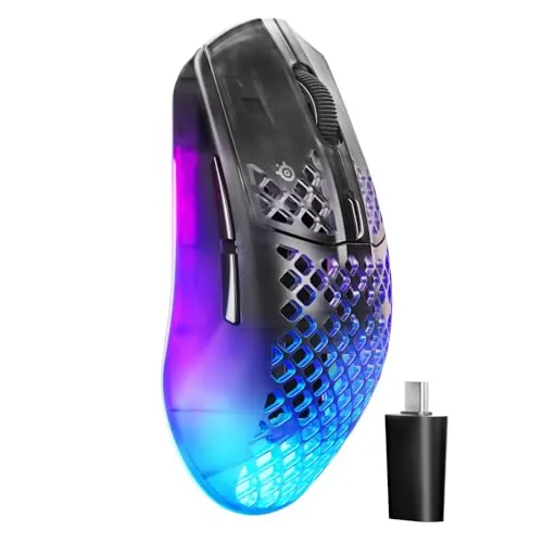 Steelseries Aerox 3 Wireless Gen 2: Ratón Gaming de 68 g, Tasa de Sondeo: 4K, Sensor Óptico: 26 000 dpi, Batería: 200 h, Clasificación IP54, 80 M de Clics, RGB, Deslizadores 100% PTFE, Shadow