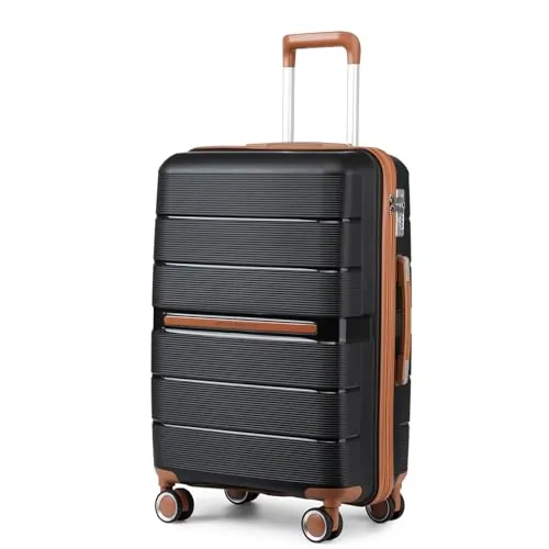 British Traveller Maleta Grande 76cm PP Ligera TSA 4 Ruedas Negro