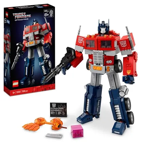 LEGO Icons Optimus Prime, Maqueta para Construir para Adultos, Modelo 2-en-1 Transformers, Robot y Camión, Idea de Regalo para Hombres y Mujeres 10302