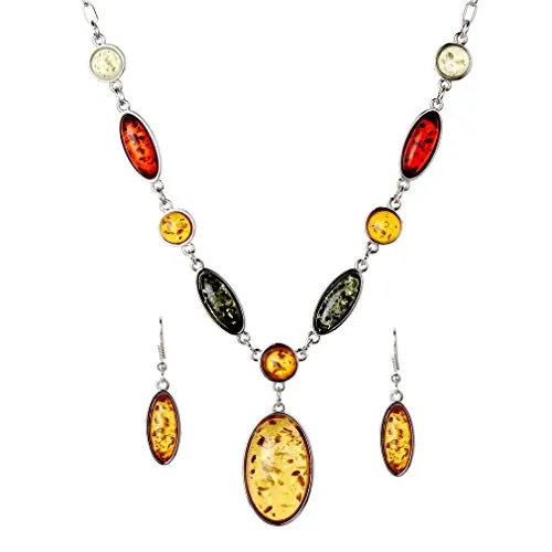 YAZILIND Nuevo diseño de Sistemas de la joyería de Agua Collar Colgante de Plata tibetana Pendientes de Gota Conjunto de joyería para la Mujer