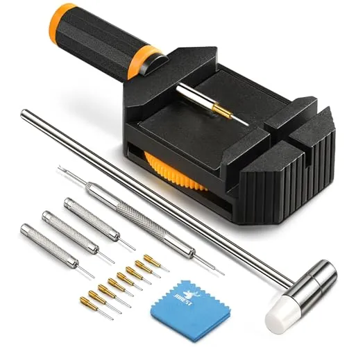 JOREST Herramienta Correa Reloj, Herramientas para Acortar y Ajustar Correa, Ajustador Correa para Quitar Eslabones, Kit Reparacion Relojes, Ajuste Relojero, con Manual Usuario