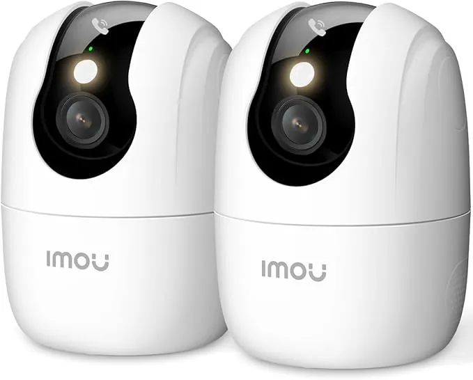 Imou Ranger 2C Pro (2Pack) - 2.4/5GHz Cámara WiFi Interior, 2K(3MP) Cámara Vigilancia para Visión Nocturna en Color, Admite Tarjeta SD hasta 512 GB, AI Detección y Seguimiento, Botón para Llamar