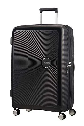 American Tourister Soundbox - Spinner L Expandible Maleta, 77 cm, 97/110 L, Negro (Bass Black)