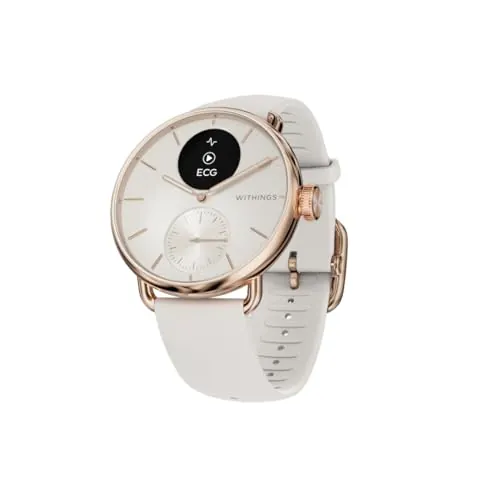 Withings ScanWatch 2, Reloj Inteligente de Salud cardíaca para Hombre y Mujer: ECG, SpO2, Control de la Temperatura, del sueño, la Salud respiratoria y el Ciclo, autonomía de 35 días, iOS y Android