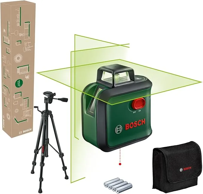 Bosch nivel láser de líneas cruzadas AdvancedLevel 360 (3 líneas de láser, incl. 360° para la alineación por toda la estancia, en caja para e-commerce)