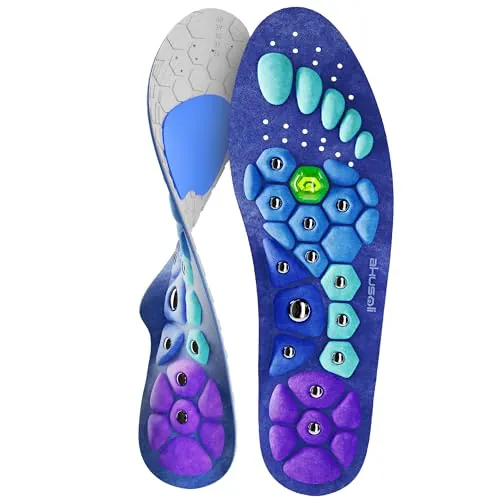 Akusoli Plantillas | Plantillas Akusoli Mujer Hombre, Gel Hombre Trabajo. Plantilla Pies Magnetic, Japonesas Soporte del Arco, Absorción de Impactos, Plantilla Cómoda EU36-41.5