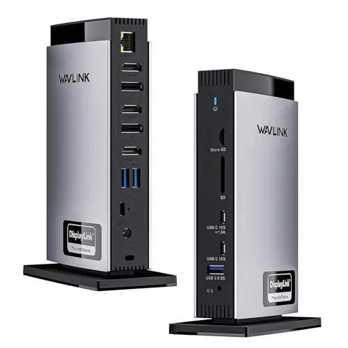 WAVLINK Displaylink Docking Station Triplo Display 4K@60Hz, 3 HDMI, 2 DP