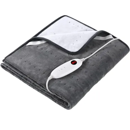 TLGREEN Calientacamas Eléctrico de Coral Fleece 150x80cm, Gris