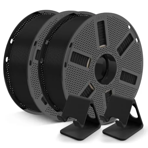 JAYO Negro+Negro PLA Filamento 1.75mm 2.2kg 2-Pack