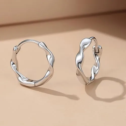 Pendientes de aro con diseño de torsión delicado para mujer, joyería versátil para mujer, 0.55, Latón, Sin piedra preciosa