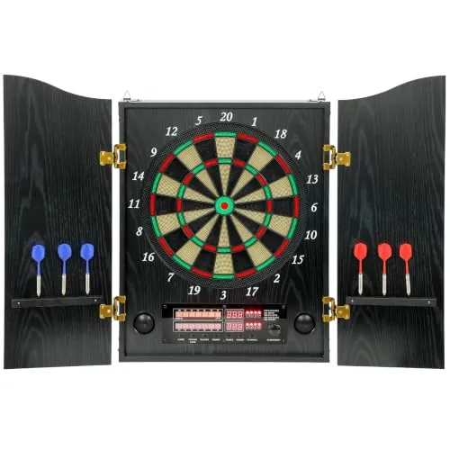 SPORTNOW Diana Electrónica con 6 Dardos de Punta Blanda 2 Pantallas LED