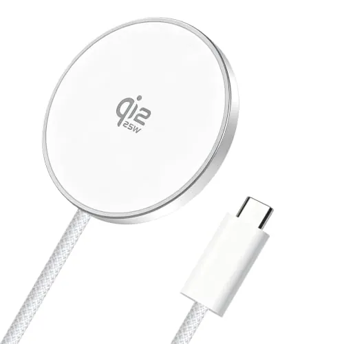 25W QI2 Cargador Inalámbrico Magnético para MagSafe, Cargador de Inducción