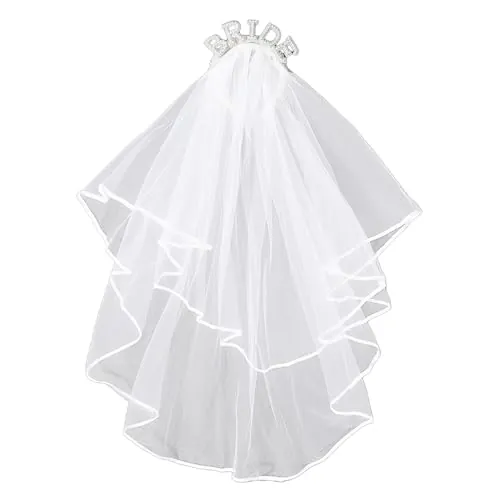 Diadema de novia de perlas con velo, tiara de novia con perlas brillantes, tocado de novia, regalo para novia, boda, despedida de soltera, accesorios de decoración, talla única, Perla diamantes de