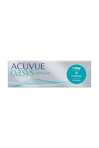Acuvue Oasys - Lentillas de día de 1 día con HydraLuxe, 30 unidades, esféricas de hidrogel de silicona