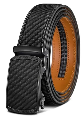 BULLIANT Cinturón Hombre, Cinturón Cuero 35mm,Tamaño Ajustable(Negro,115cm/32-38 Cintura ajuste)