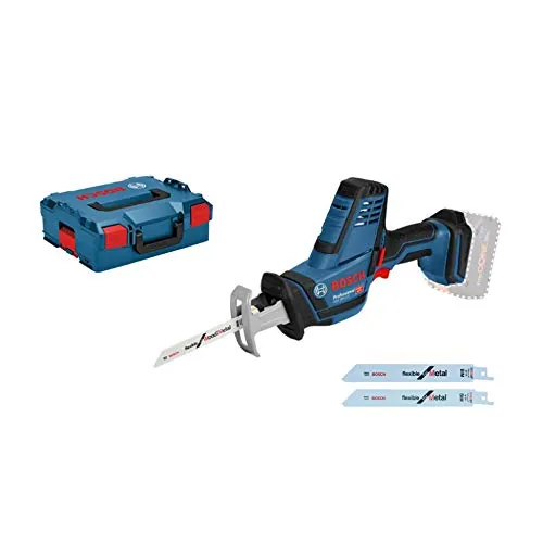 Bosch Professional 18V System sierra sable a batería GSA 18 V-LI C (versión compacta, incl. 3 hojas de sierra sable, sin batería/cargador, L-BOXX)