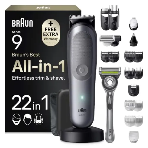 Braun Recortadora Todo En Uno Series 9, AIO9545, Gris + GilletteLabs