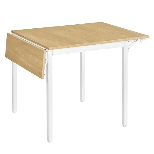 VASAGLE Mesa de Comedor Extensible, de Hoja Abatible, para 2-4 Personas