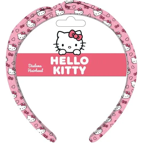 Accesorio Pelo Diadema Infantil Hello Kitty - Diadema de Tela Suave y Cómoda Para Niñas, Ideal Para Todo Tipo de Peinados