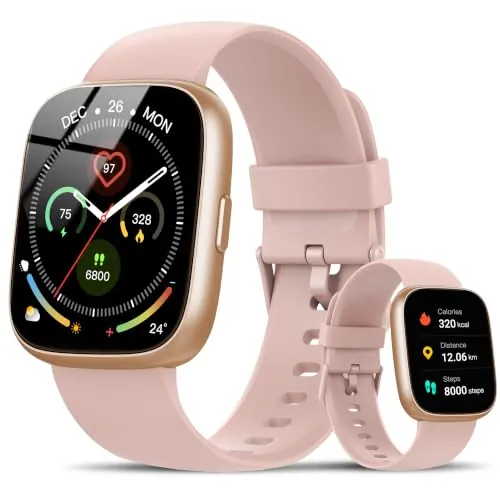 Reloj Inteligente Mujer, 1.95" HD Smartwatch con Llamadas Bluetooth, Nuevo Smart Watch con Pulsómetro/Monitor de Sueño/Podómetro, 110+ Modos Deportivos, IP68 Pulsera Actividad para Android iOS