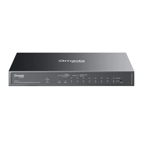 TP-Link ES210GP Easy Switch Administrable Omada 10 Puertos Gigabit con 8 Puertos PoE+
