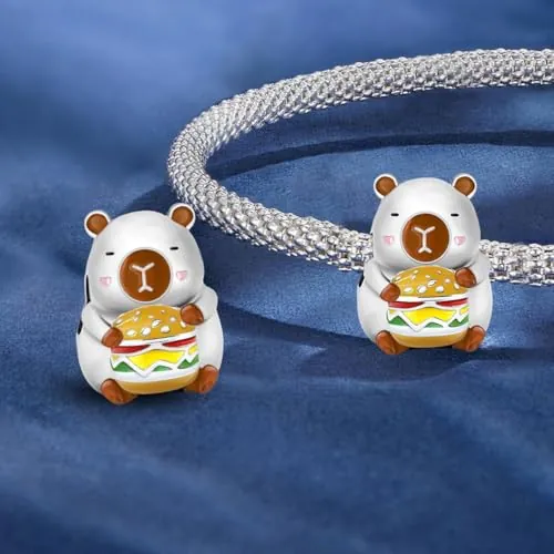 1 abalorio de plata de ley a la moda, diseño de animales, para joyas a juego y decoración de atuendo diario, regalo para mujeres, 13.32*9.61mm, Plata, No es una piedra preciosa