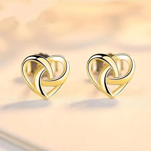 Pendientes de tuerca con diseño de nudo para mujer, joyería de uso diario, 0.39, Latón, Sin piedra preciosa
