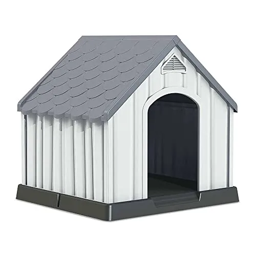 THINIA HOME Caseta de Resina para Perros Grandes y Medianos 92x87x91cm | Plástico 100% Reciclable | Exterior e Interior
