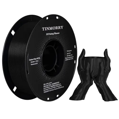TINMORRY Filamento PETG CF de 1,75 mm, Filamento para Impresora 3D de 1 kg, Negro