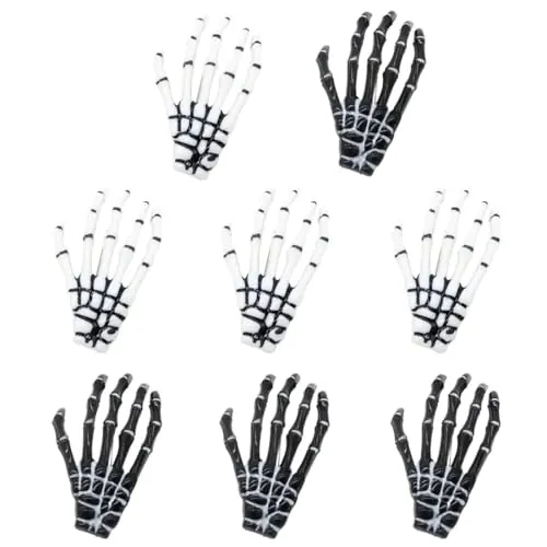 VYIBPDY 8 piezas pinzas para el cabello esqueleto manos hueso, pinzas para el pelo de Halloween, pinzas para el pelo de moda de Halloween