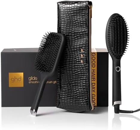 ghd Glide - Cepillo Térmico Alisador de Pelo Para un Acabado Liso Natural Sin Esfuerzo, Acabado Suave, Brillante y Sin Frizz, Púas Cerámicas - Para Todo Tipo de Cabello (Enchufe Europeo)